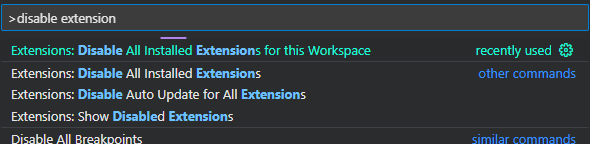 disable-extensions